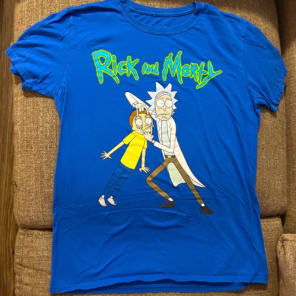 Rick and Morty Ripple Junction medium blue graphic t-shirt